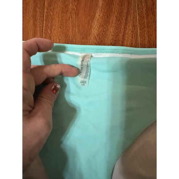 Victoria Secret Lot Of 2 Bikini Bottoms - Black And Blue Size Large - Picture 3 of 6